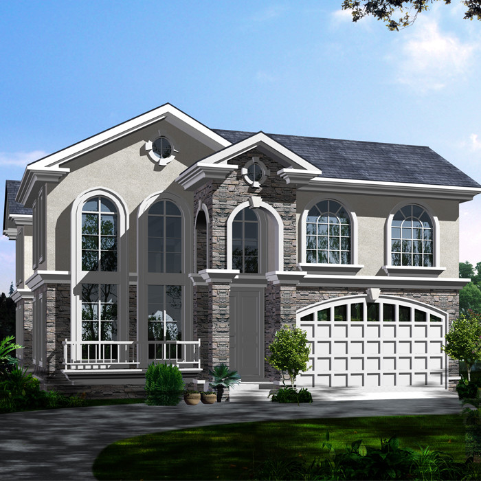 China Cheap Fancy Modern 2-Storey Light Gauge Steel Prefab House LGS Villa