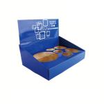 Cardboard Tabletop Display Stands Cosmetics Round Hole Storage
