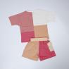 Buy cheap Unisex Child Patchwork Clothes 260gsm Back To School Outfits Organic Cotton Patchwork Color Tee And Short from wholesalers