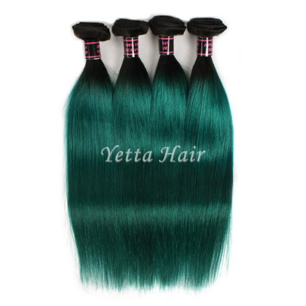 Buy cheap Dark Roots Green Ombre Human Hair Extensions / Brazilian Hair Weave from wholesalers