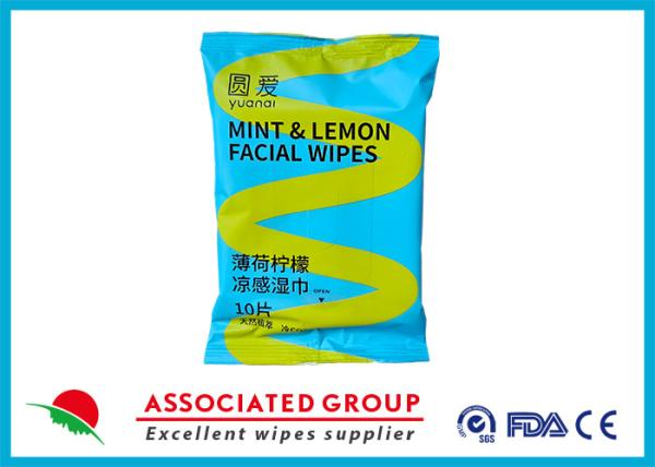 Yuanai Mint Lemon Cooling Wipes | Personal Cleansing Adult Wipes Made From Plant