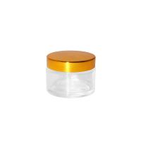 Buy cheap Mirror Finish Golden Colored Lid Transparent Glass Cream Jars 30g Portable product