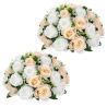 Buy cheap Wholesale Wedding Faux Silk Fake Floral Bouquet Plastic Artificial Roses Flowers Balls for Wedding Centerpieces from wholesalers