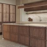 Classic Wood Kitchen Cabinet Affordable Price Customized Wood Grain Villa