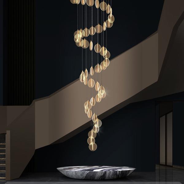 Buy cheap Scandinavian LED Long Line Acrylic Dining Room Creative Living Room Staircase Hotel Lobby Long Chandelier(WH-NC-102) from wholesalers