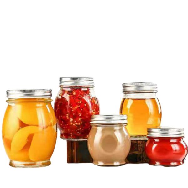 Buy cheap Food Container Clear Glass Honey Jar With Metal Cover BPA Free Reusable from wholesalers