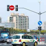 Tapered Round Traffic Sign Poles With Single or Double Outreach Arms