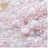 Buy cheap Excellent 3D Flower Lace Customized Embroidery 1 Yard Length Pink Floral Lace Fabric from wholesalers