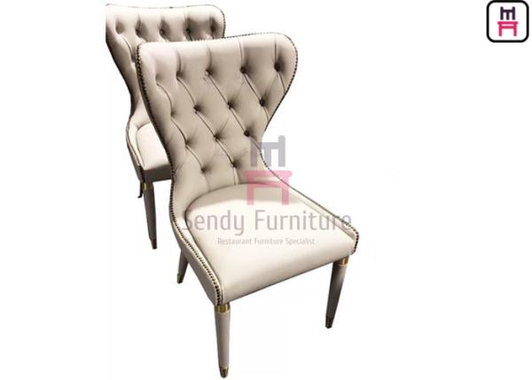Buy cheap Tufted Back Upholstered Dining Room Chairs Handmade Button Decoration Hotel Furniture from wholesalers