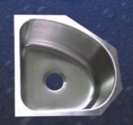Satin Finish Undermount Stainless Steel Single Bowl Sink , Corner 18 Inch Single