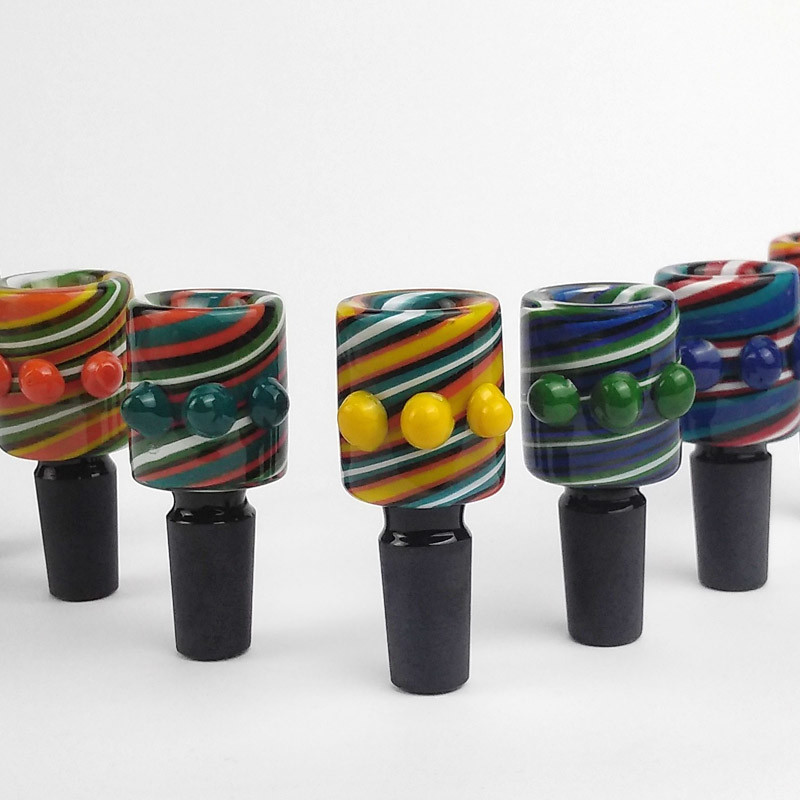 Durable Glass Bongs Accessories Heady Glass Bowls Slides With Male Joint 14mm