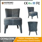 Medium Back Hotel Dining Chair Furniture Frosted Grey Velvet Ash Wood Frame