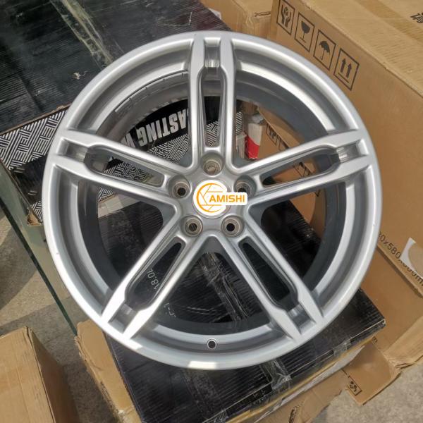 Buy cheap 5 Double Spoke ET21 21 Inch 5x112 Wheels , Titanium Grey Rims For Porsche from wholesalers