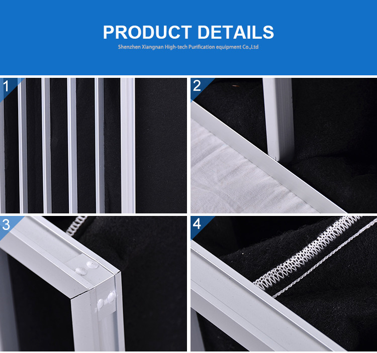 Activated Carbon Pocket Air Filter High Absorbing Black Color With Synthetic Fiber
