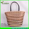 Buy cheap LDMC-092 new designer striped tote bag handmade natural handbags lady wheat beach straw bags from wholesalers