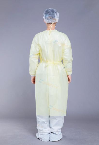 Buy cheap Yellow Waterproof 52g PP PE Disposable Isolation Gown from wholesalers