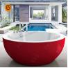 Buy cheap 180cm Artificial Stone Bathtub Red Round Matte Waterproof Repairable 300C from wholesalers