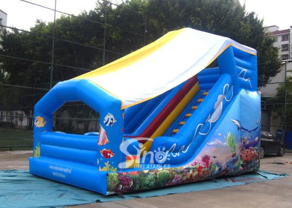 Buy cheap Outdoor Kids Sea World Small Inflatable Slide With Cover On Top For Parties from wholesalers