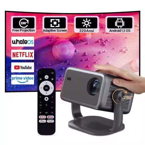 Auto Focus Auto Keystone 320ANSI 4K Smart Projector 1080P Portable Voice Home