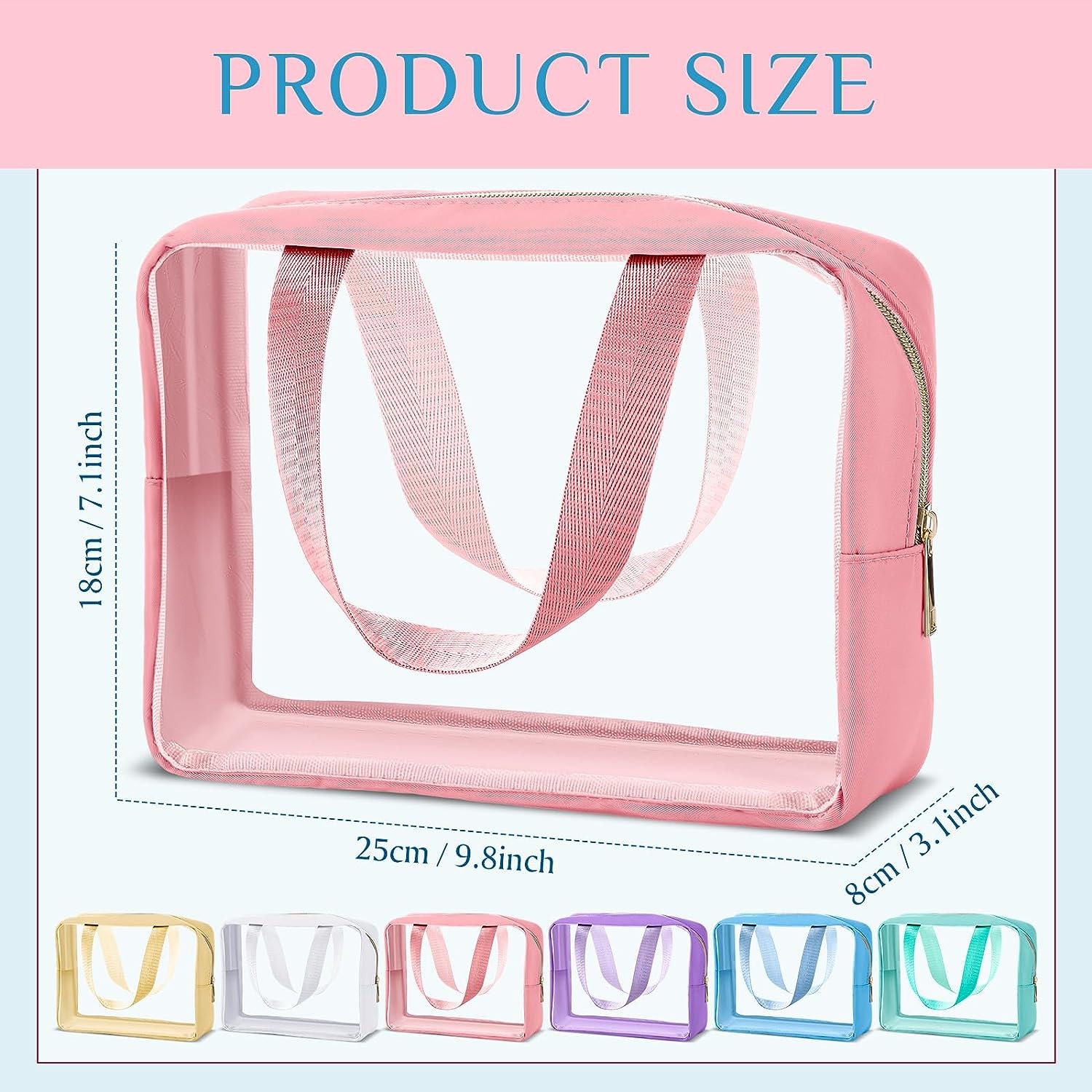 Soft Clear Transparent Hanging Makeup Bags with Zipper Clear Travel Bags