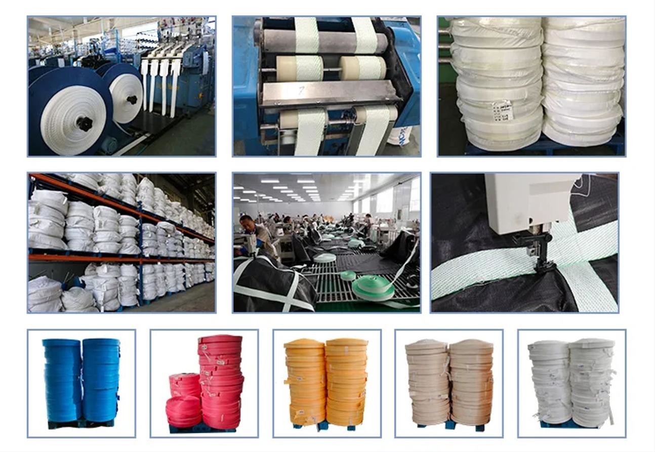 UV Treated FIBC Bag Belt , Raffia Flat Soft PP Woven Webbing Belt