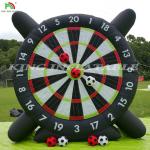 Outdoor Inflatable Soccer Darts Board With 8pcs Soccer Ball 370W Blower Support