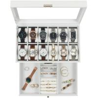 Buy cheap GUKA Watch Box 12 Slot Watch Display Organizer Leather Jewelry Case Drawer Glass product