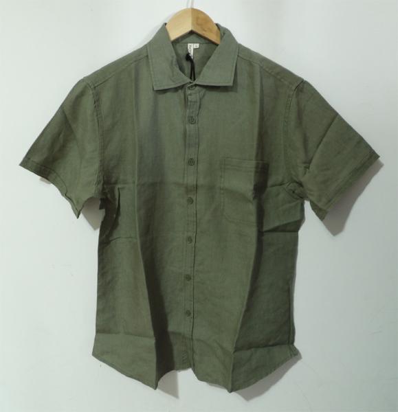 Buy cheap Summer 100 Percent Hemp Short Sleeve Shirts Button Placket Machine Wash from wholesalers