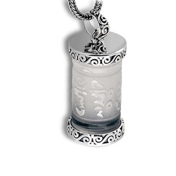 Buy cheap Women's and Men's 925 Sterling Silver Chain with Clear Cubic Zirconia Buddhism Amulet Necklace(N6030802C) from wholesalers