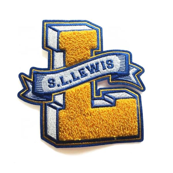 Buy cheap Chenille Company Logo Patches Laser Cut Border Iron On Embroidery Applique from wholesalers