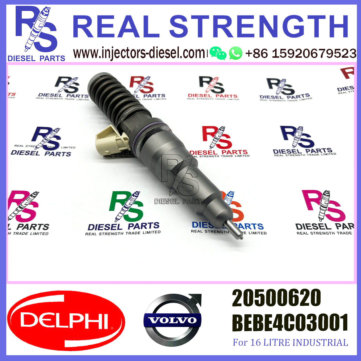 DELPHI 2pin injector 20500620 BEBE4C03001 Diesel pump Injector V-O-L-V BEBE4C03001 E1 for V-O-L-V 9.0 LITRE TRUCK