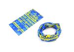Blue Grid Pattern Tubular Headwear 100% Microfiber Polyester Sublimation
