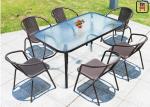 Square/ Round Outdoor Restaurant Tables Carbon Steel Weatherproof Patio