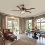 Decorative Hotel 4100K 3600LM Chandelier Crystal Ceiling Fan Light 5 Iron Blades