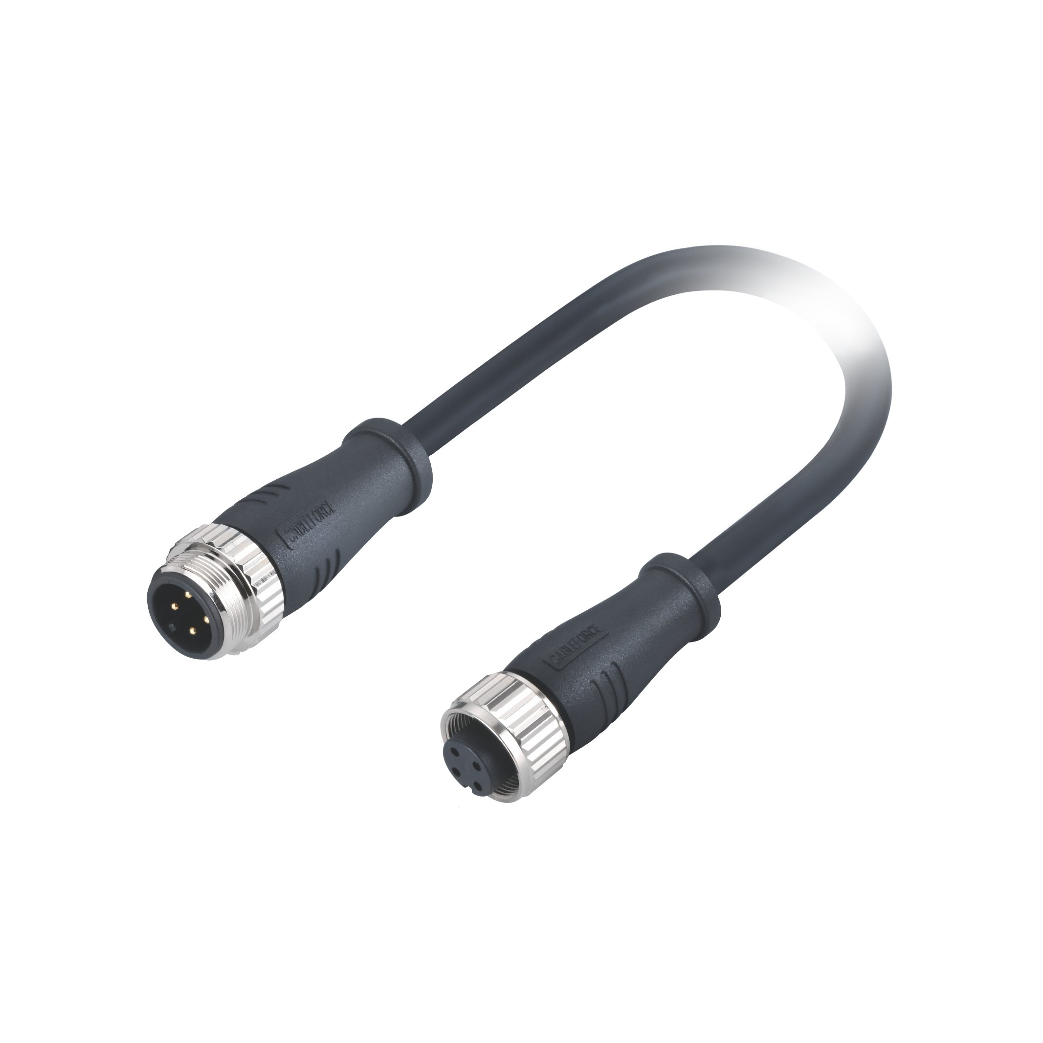 Waterproof M16 4 Pin Connector Female Contacts Molded 0.5m Pur 4x16awg Cable Ip67 / Ip68