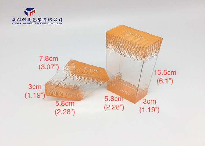 PET Clear Plastic Box Packaging Orange Color Offset Printed On Upper And Lower