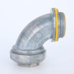 Straight Liquid Tight Flexible Conduit Adaptor Up To 4" Yellow With Plastic Ring