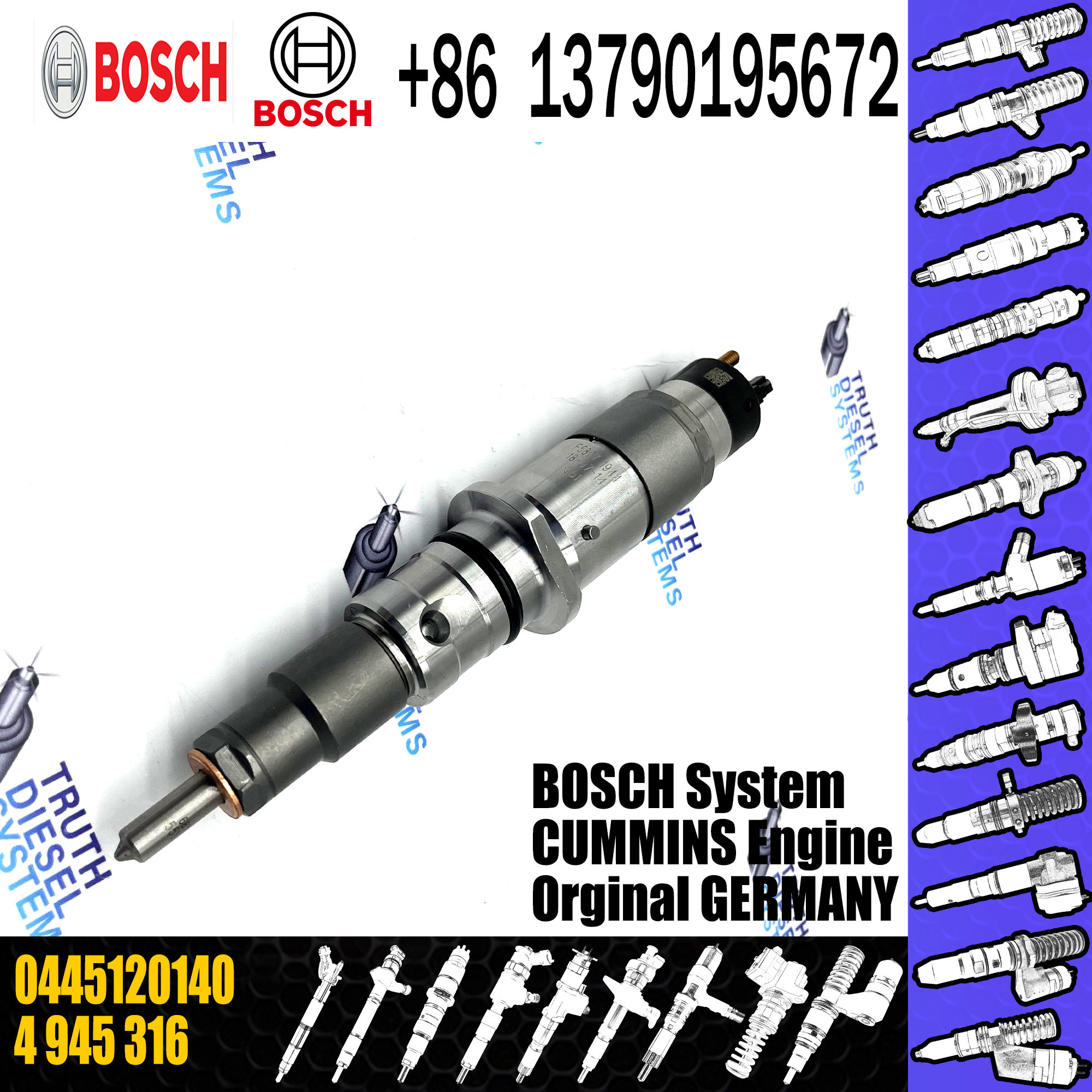 High quality 0445120140 for diesel fuel common rail injector 0445 120 140 0986435544