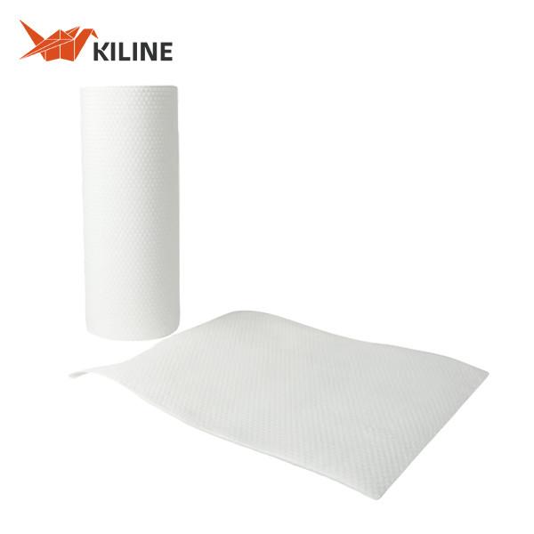 Wood Pulp PP Infused White Disposable Kitchen Towel Rolls Cleaning Cloths OEM