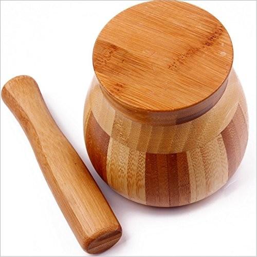 Buy cheap natural living bamboo garlic mortar and pestle with high quality and eco-friendly custom unique mortar and pestle from wholesalers