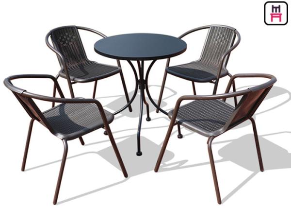 Buy cheap Square/ Round Outdoor Restaurant Tables Carbon Steel Weatherproof Patio Furniture from wholesalers