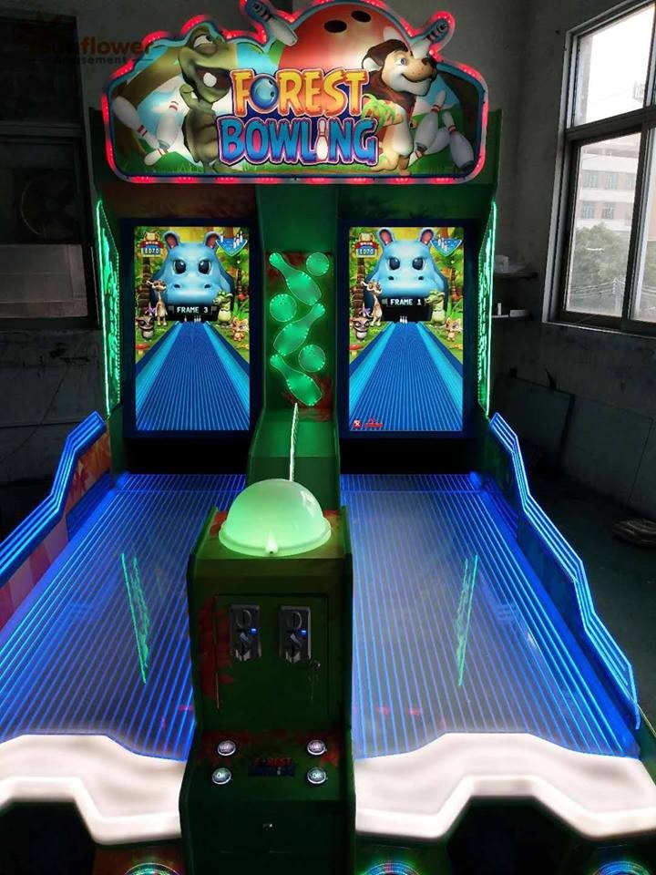 Parents / Kids Bowling Redemption Arcade Machines Wooden Plastic Material