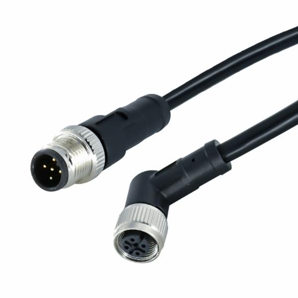 Buy cheap Solder Locking M12 Waterproof Connector Male Female 3 - 17 Core PUR TPU PVC from wholesalers