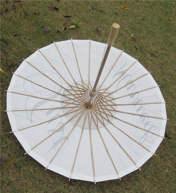 White Paper Wedding Parasol Umbrella Bridal Decorations 84cm Diameter