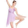 Buy cheap Navy Blue Lyrical Dance Competition Costumes Sequin V-Neck Knee Length High-Low Dress from wholesalers