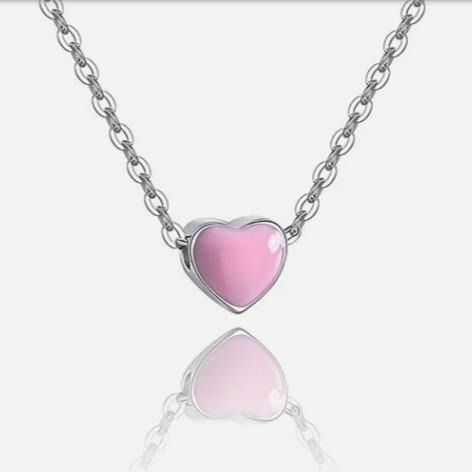 Buy cheap Rhodium Plated Small Pink Heart Valentine'S Day Women'S 925 Sterling Silver Pendants from wholesalers