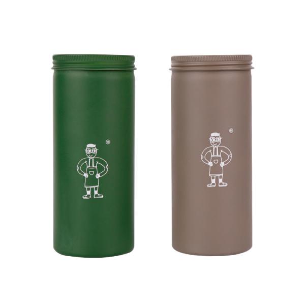 Buy cheap 15ML To 250ML Green Round Aluminum Canisters Embossed Logo Empty Coffee Can from wholesalers