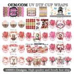 Double Side Customized 3D UV DTF Wrap Cup Wraps For 16Oz Libbey Glass Cold Mug