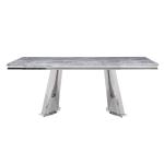 Luxury Modern 200cm Grey Marble Top Dining Table 78inchx39inchx30inch