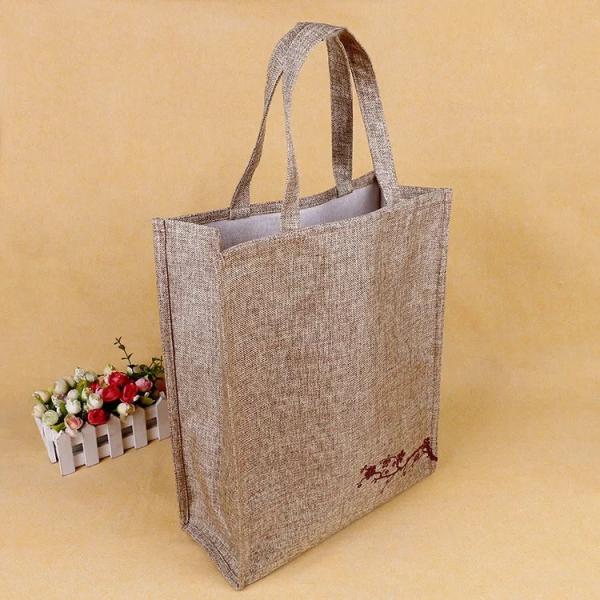 Buy cheap Foldable Square Jute Tote Bags With Heat Transfer Printing Color Optional from wholesalers